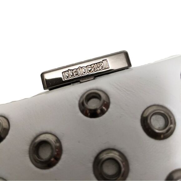 ROBERTO CAVALLI Leather Grommet Fringe Crossbody Bag - Picture 7 of 11